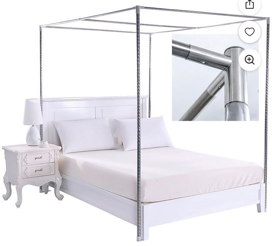 TWIN STAINLESS 4 CORNER BED  CANOPY FRAME