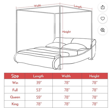 TWIN STAINLESS 4 CORNER BED  CANOPY FRAME