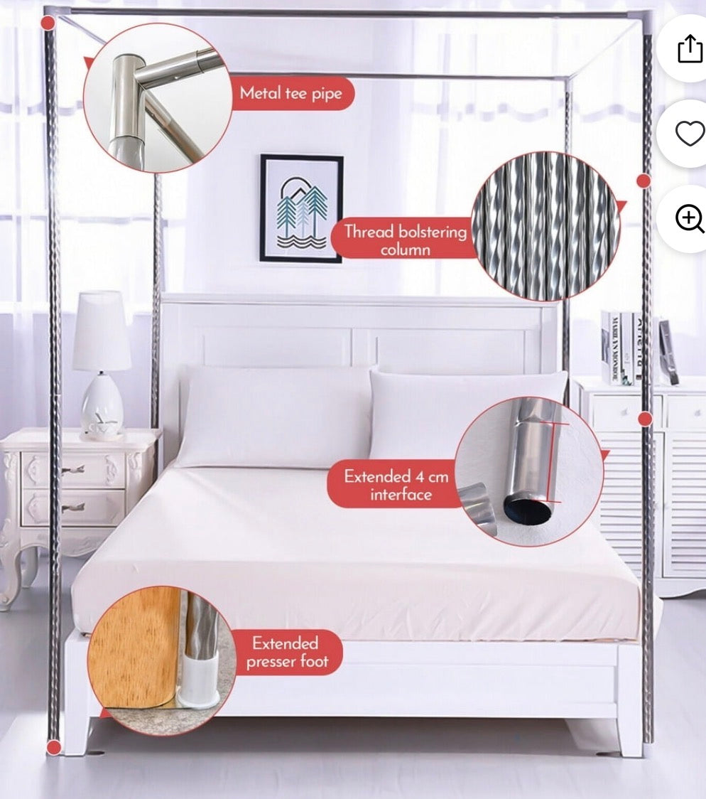 TWIN STAINLESS 4 CORNER BED  CANOPY FRAME