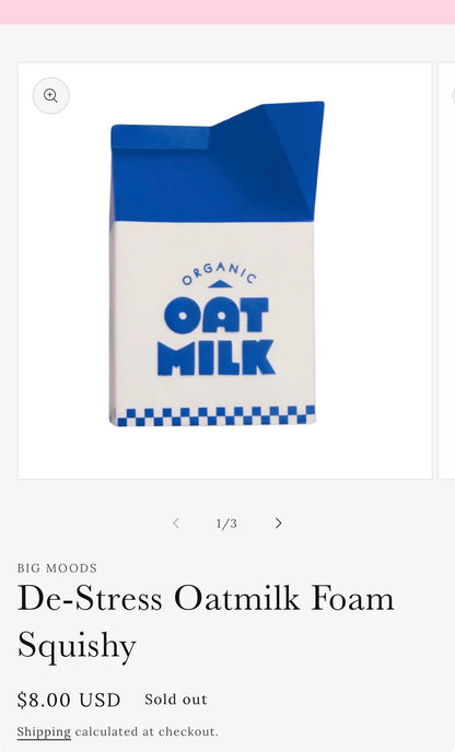 De-Stress Oatmilk Foam Squishy