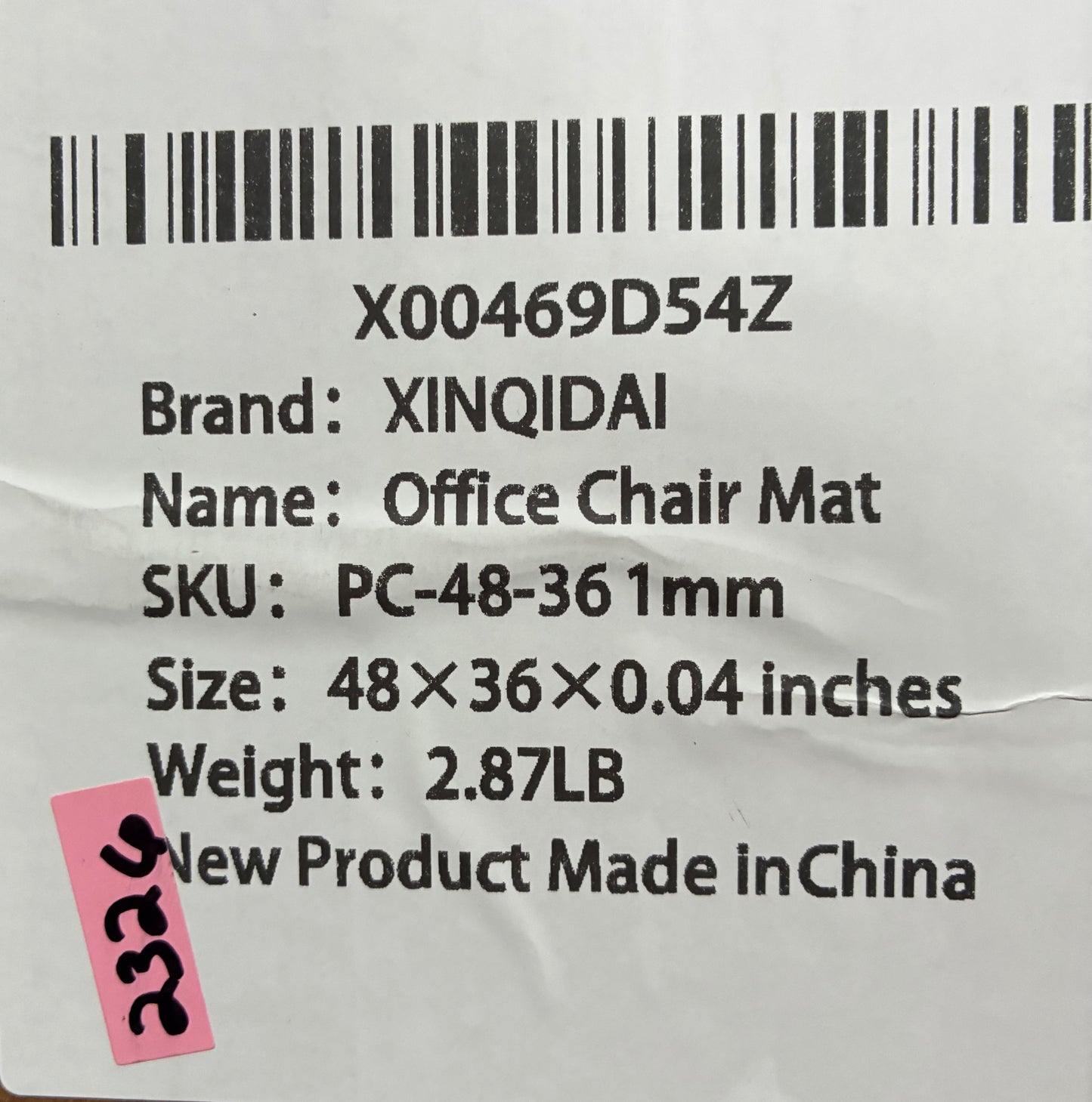 Office Chair Mat  48"x36", Transparent
