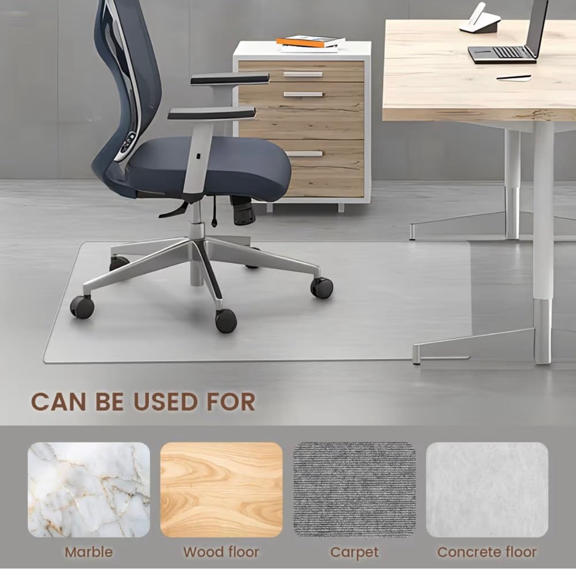 Office Chair Mat  48"x36", Transparent