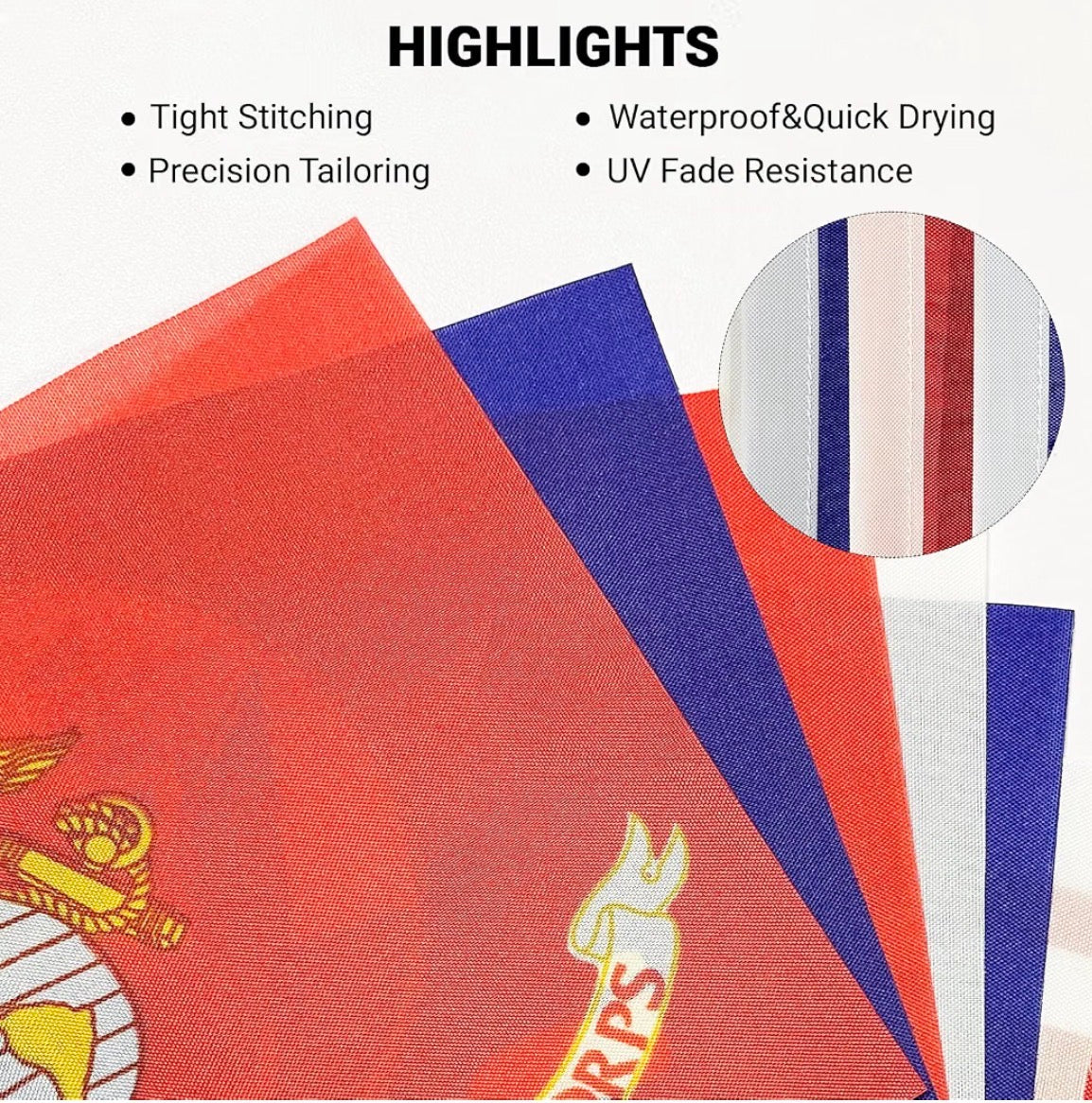 2 STRINGS OF USA MILITARY FLAGS ALL BRANCHES