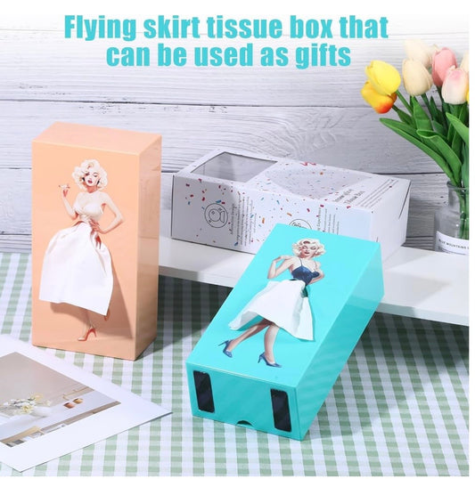 Orange Plastic Tissue Box Cover -Vintage pin-up design of Marilyn Monroe,