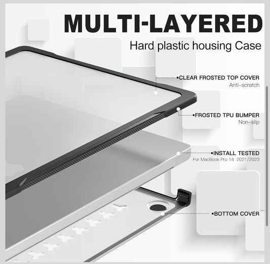 Batianda AeroShield Slim Case for MacBook Pro 14 Inch 2026-2021,Translucent