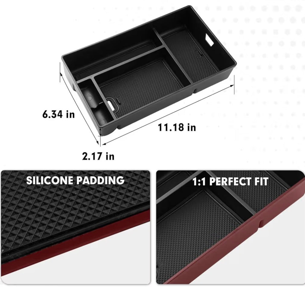 Accessories Armrest Storage Box Secondary Insert Tray with Anti-Slip Mat
