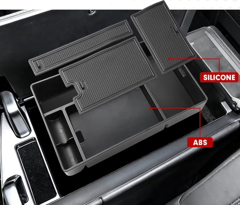 Accessories Armrest Storage Box Secondary Insert Tray with Anti-Slip Mat