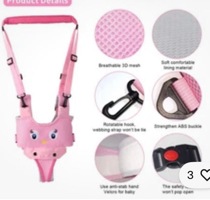 Baby Walking Harness Breathable Handheld Pink