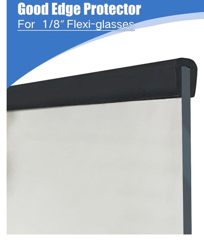 Rubber Edge Trim, 1/8" U Channel Edge Trim, Edge Protector for Glass