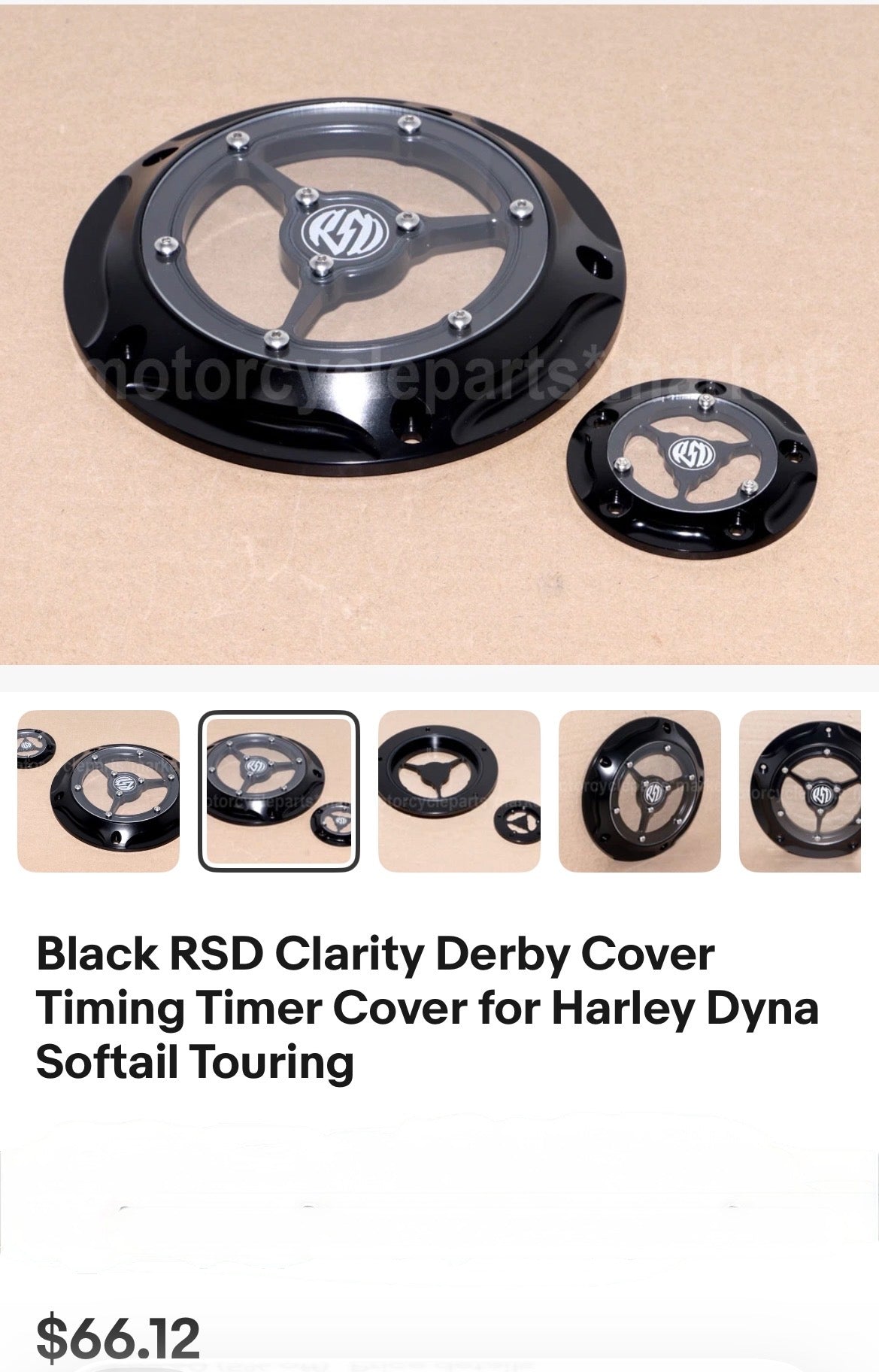 MOTORCYCLE BLACK RSD 5 HOLE CLARITY COVER FOR HARLEY