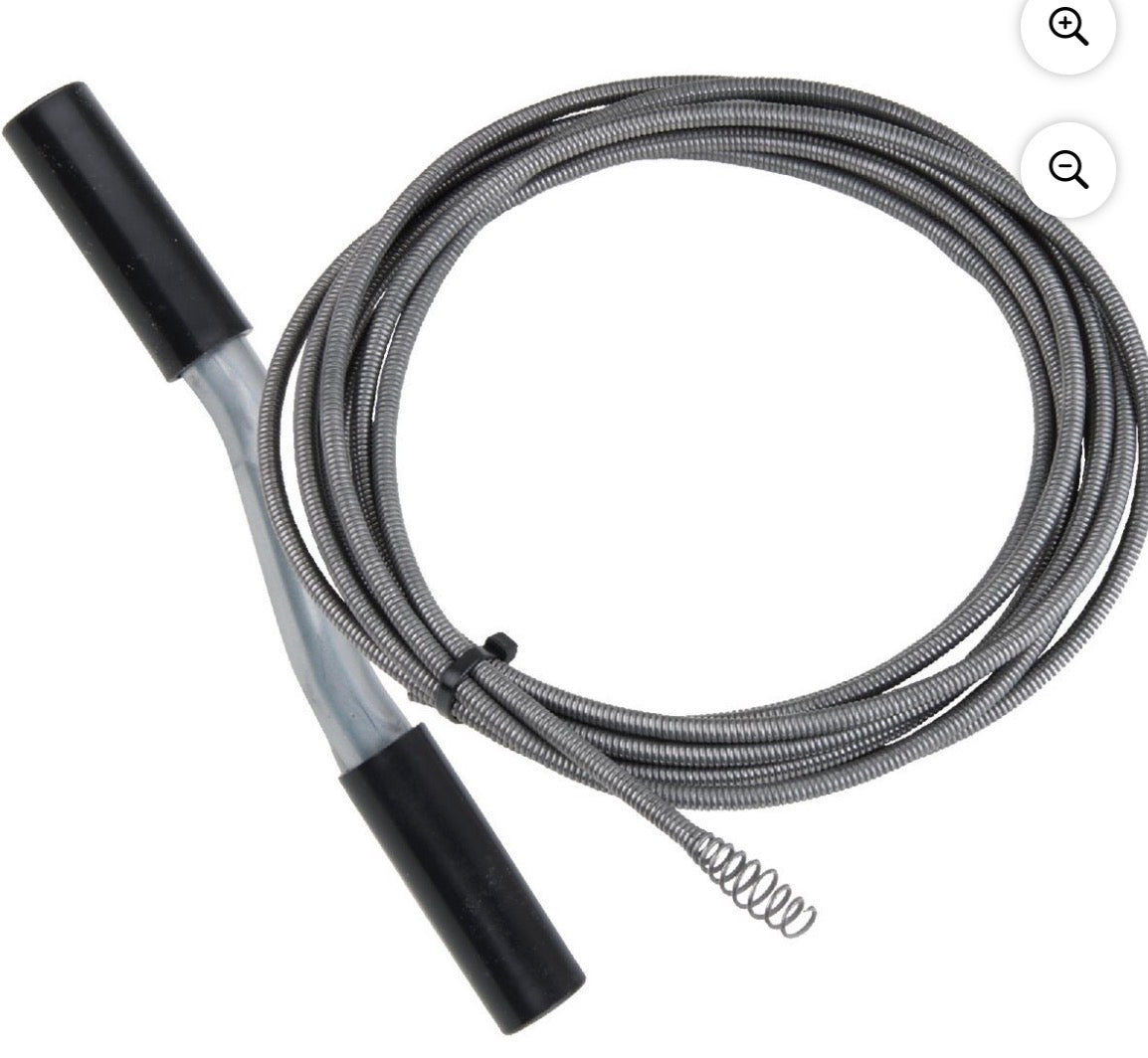 Cobra 10150 Drain Pipe Auger 1/4" × 15' Cable with Storage Tote,