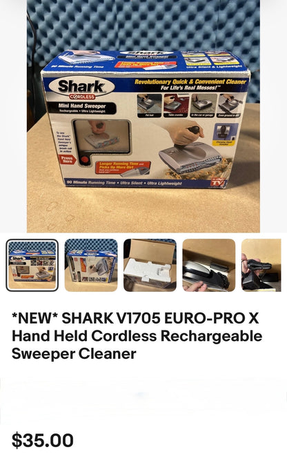 SHARK  EURO-PRO X Hand Held Cordless Rechargeable Sweeper Cleaner