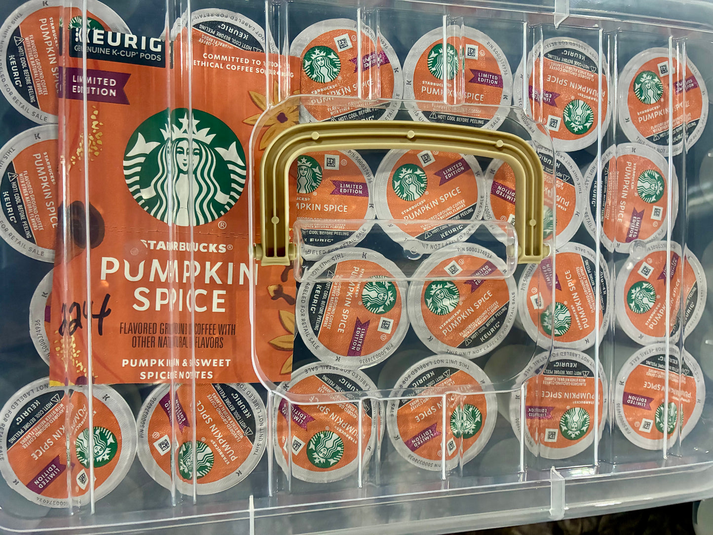 STARBUCKS PUMPKIN SPICE CONTAINER OF 24 K-CUPS PODS