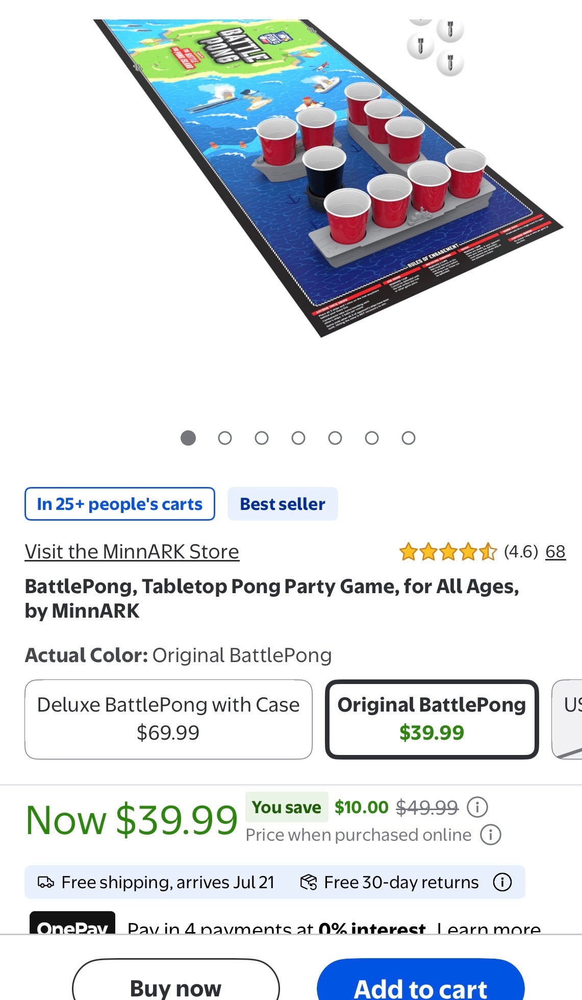 BattlePong USA Edition, Tabletop Pong Party Game