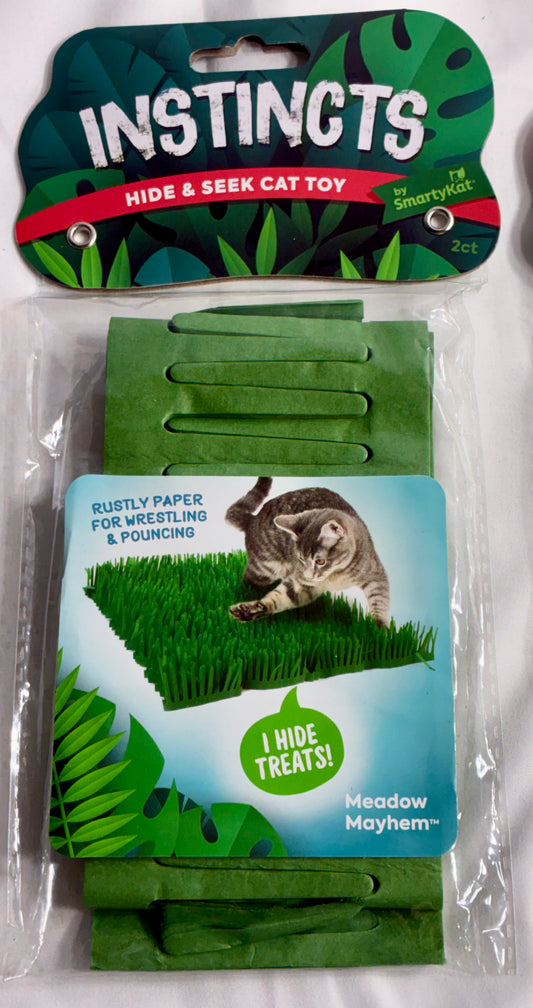 Instincts by SmartyKat - Meadow Mayhem Hide & Seek Paper Grass Rustle Cat Mat Toy