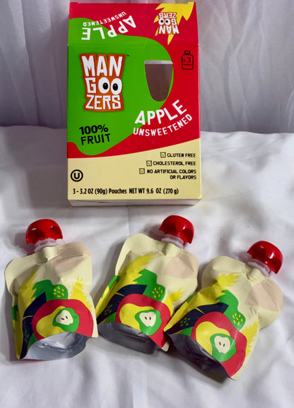 Man Goo Zers Unsweetened Apple Pouch 3 Pk