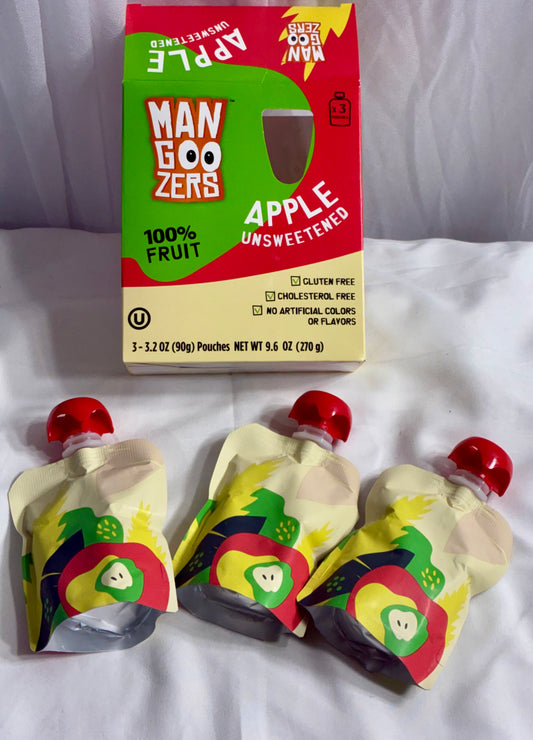 Man Goo Zers Unsweetened Apple Pouch 3 Pk