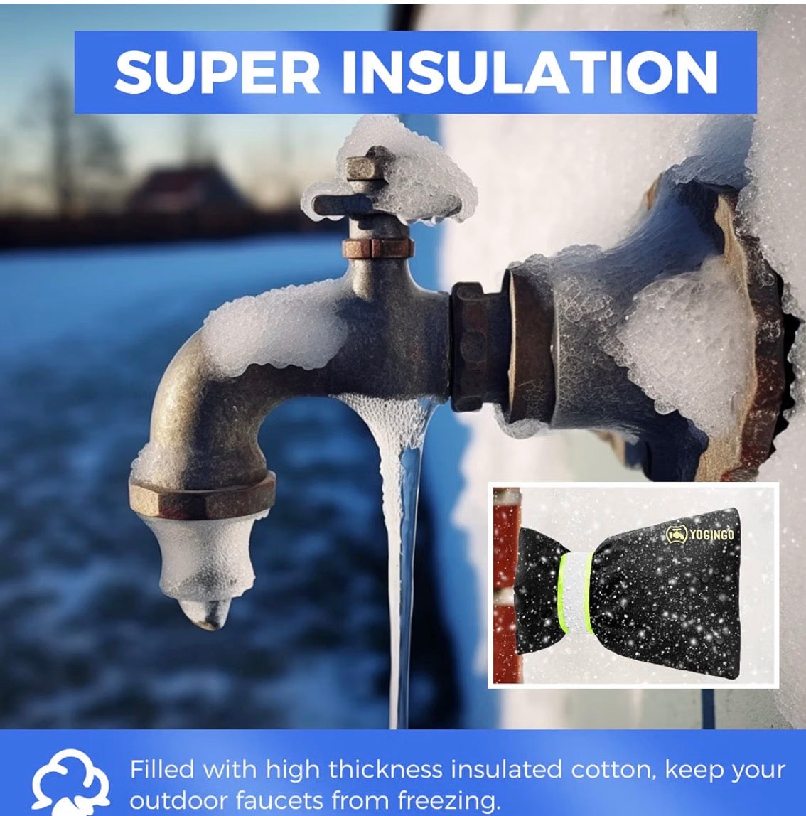 Outdoor Faucet Covers for Winter Freeze Protection, 2 Pk