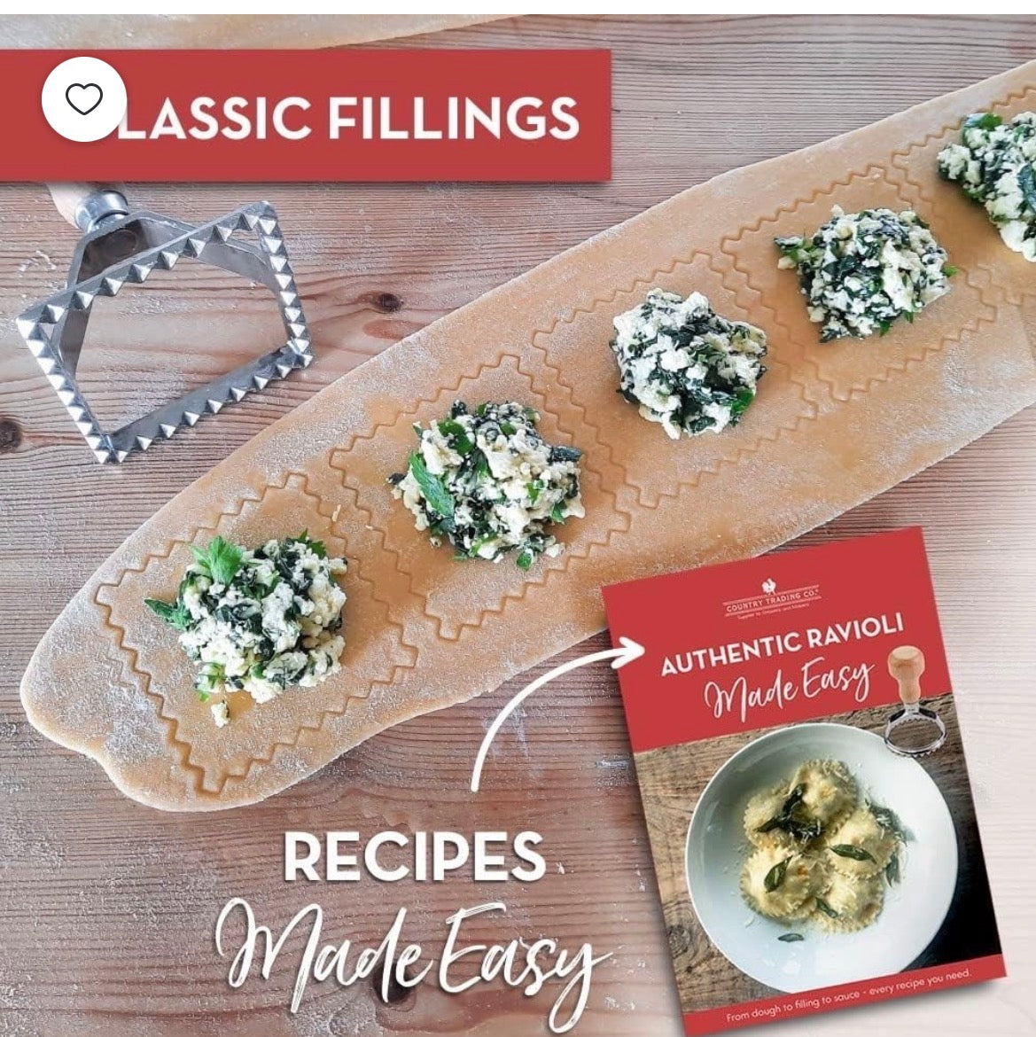 Ravioli Making Kit | 3 Stamps + Recipe Book