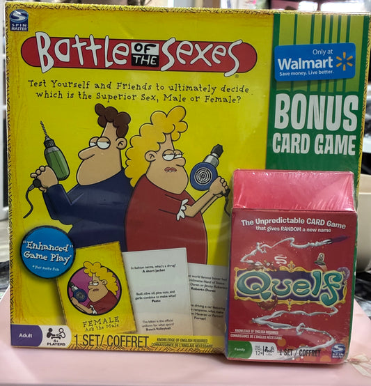 Battle of The Sexes Board Game With Bonus Quelf Card Game