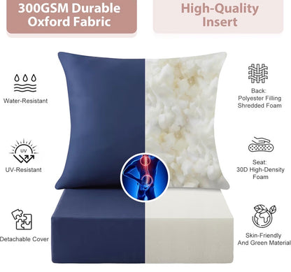 Outdoor Deep Seat Cushion , 24x24 Inch Water-Resistant & Fade-Resistant