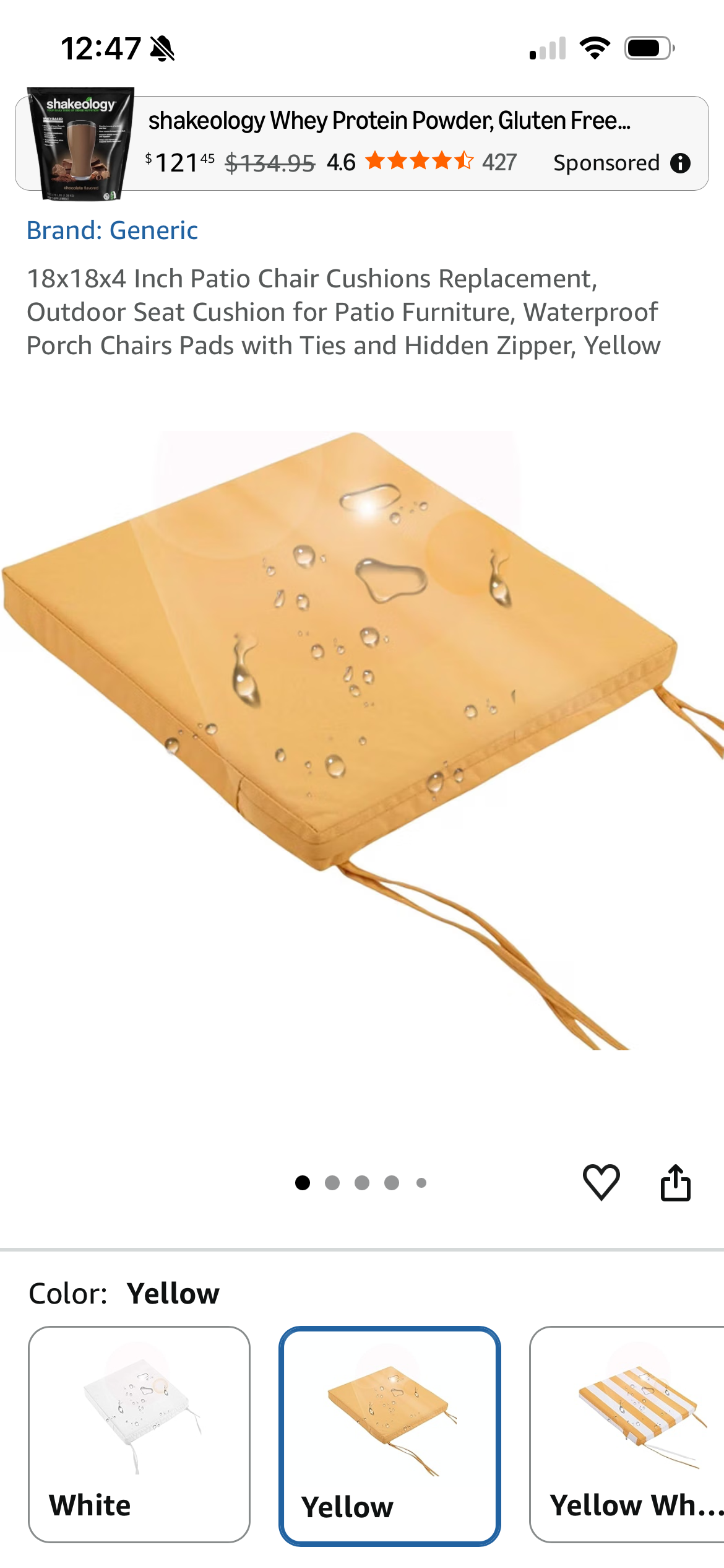 PatioGlow brand outdoor patio cushion