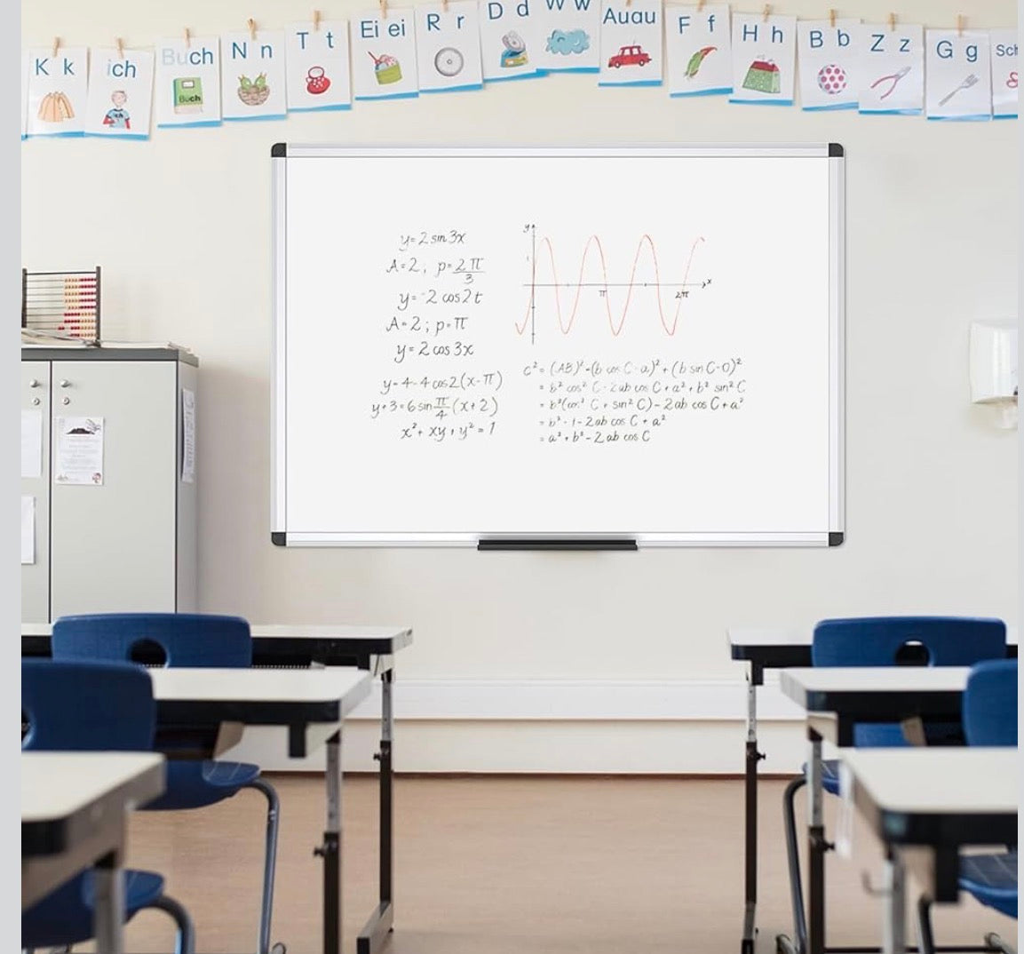 VIZ-PRO Magnetic Dry Erase Board, 36 X 24 Inches,