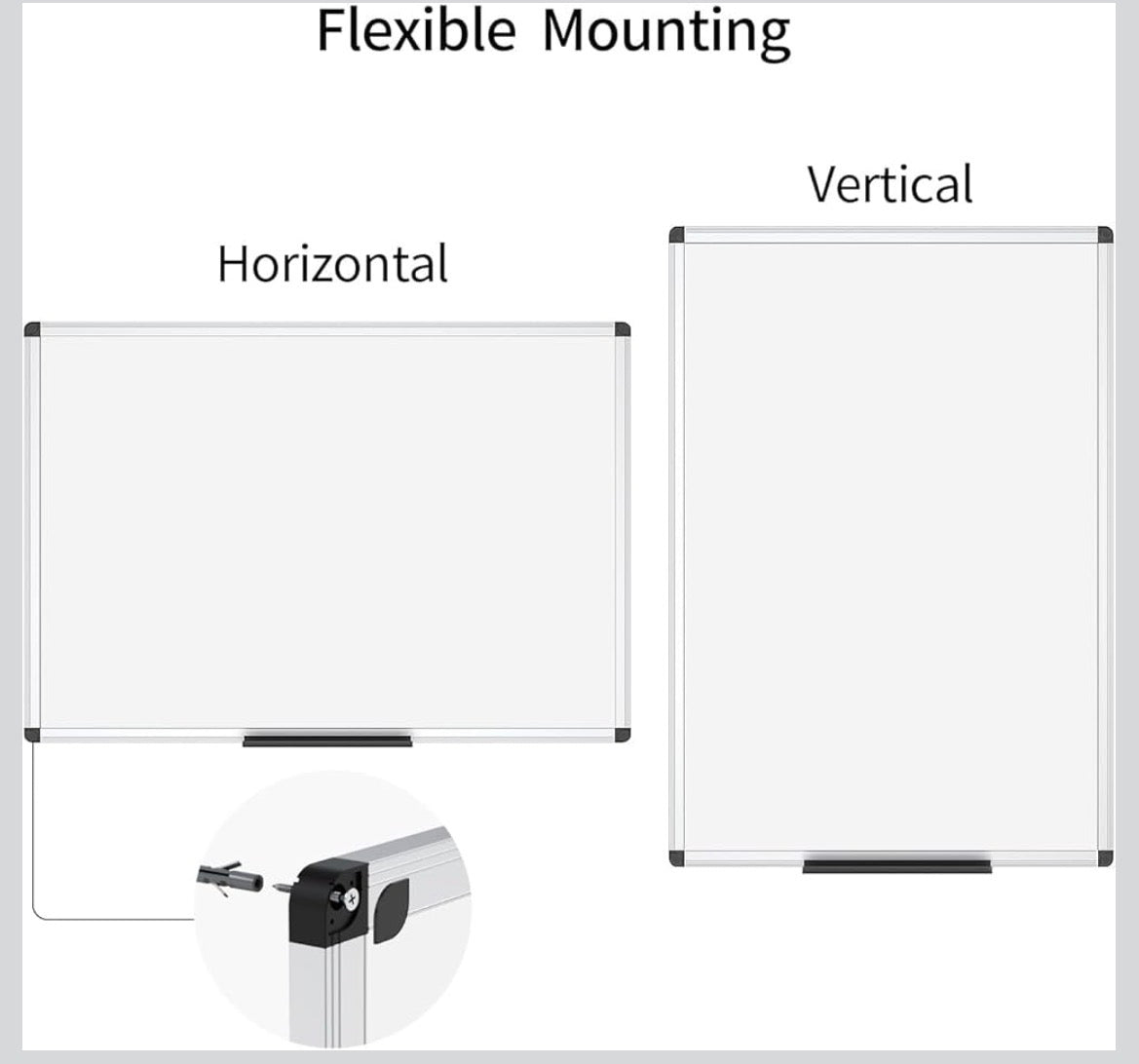 VIZ-PRO Magnetic Dry Erase Board, 36 X 24 Inches,