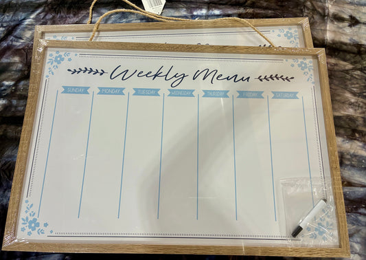 Weekly  Planner featuring  a wood-style frame