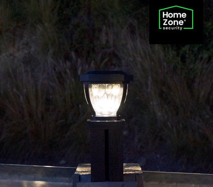 Home Zone Living 12PK Solar LED Glass Post Cap Lights,  Black,