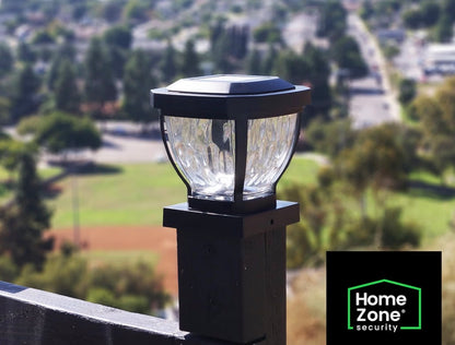 Home Zone Living 12PK Solar LED Glass Post Cap Lights,  Black,