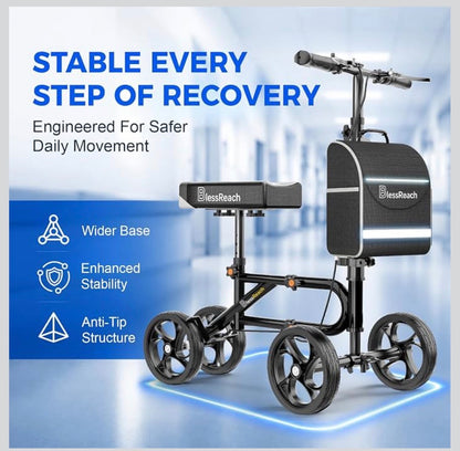 Knee Scooter Steerable Knee Walker for Foot Injuries ,Crutch Alternative