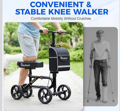 Knee Scooter Steerable Knee Walker for Foot Injuries ,Crutch Alternative