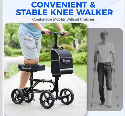 Knee Scooter Steerable Knee Walker for Foot Injuries ,Crutch Alternative