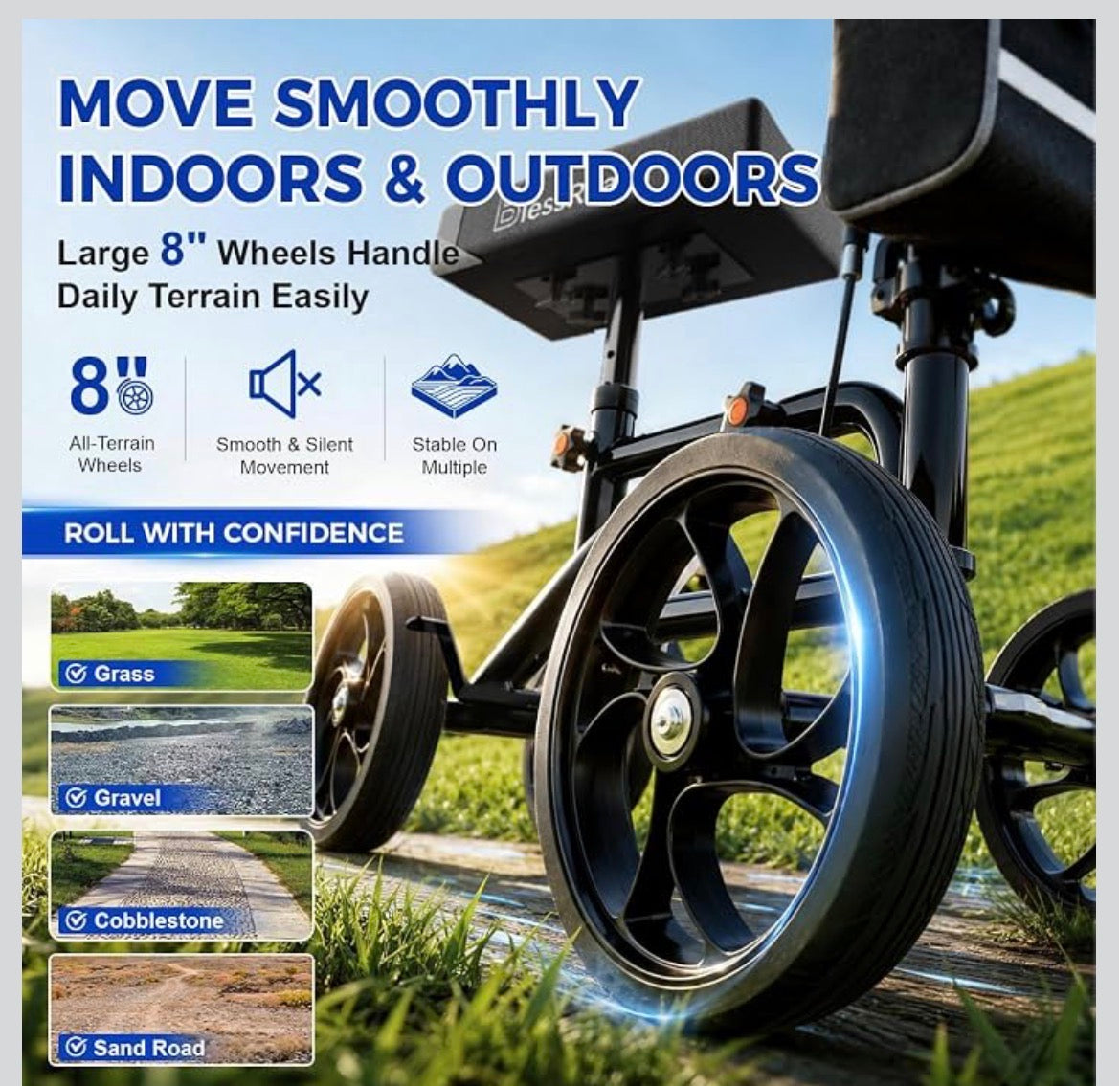 Knee Scooter Steerable Knee Walker for Foot Injuries ,Crutch Alternative