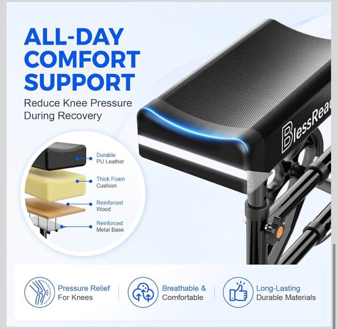 Knee Scooter Steerable Knee Walker for Foot Injuries ,Crutch Alternative