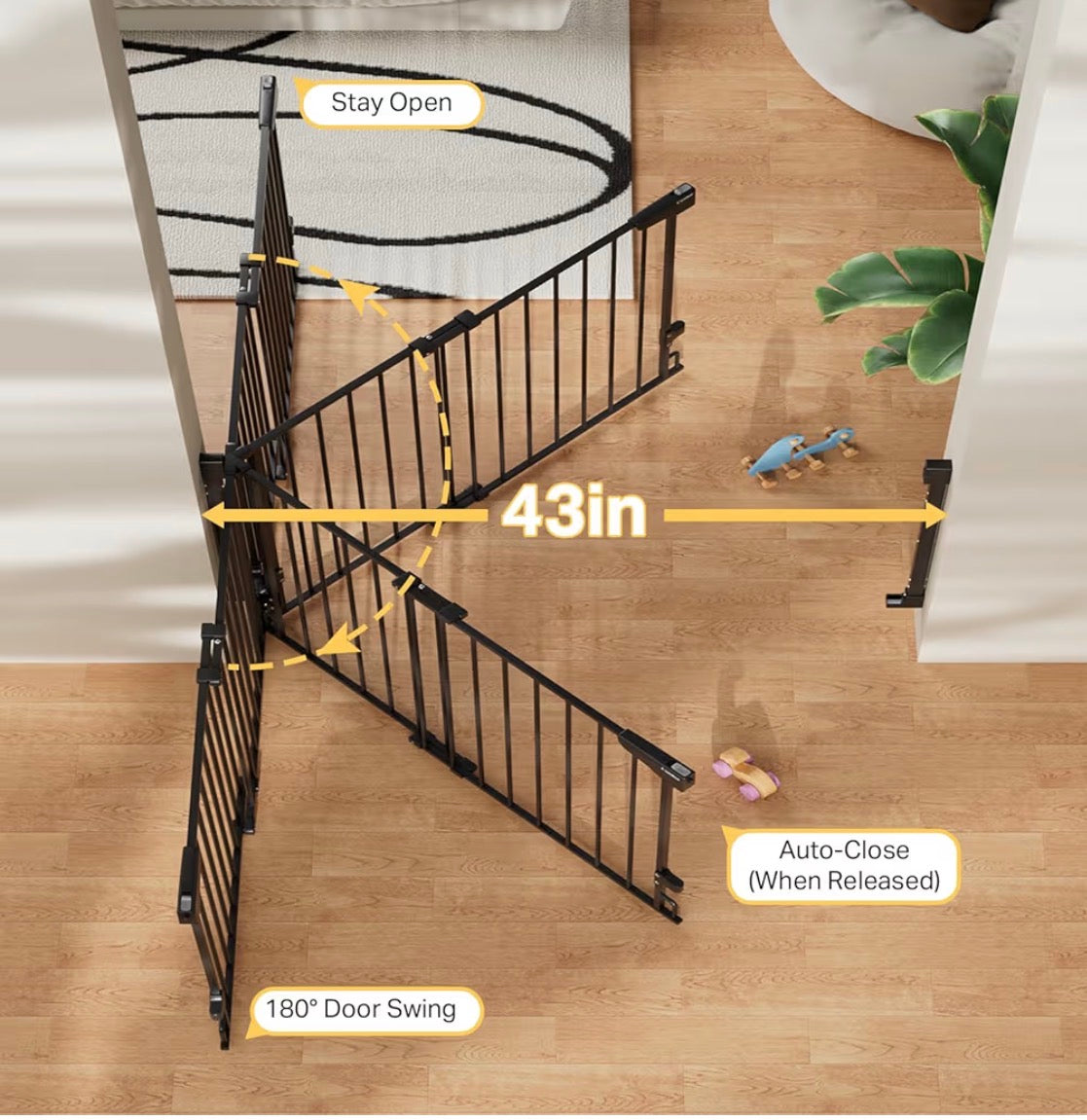 Cumbor 29.2-43" Baby Gate for Stairs