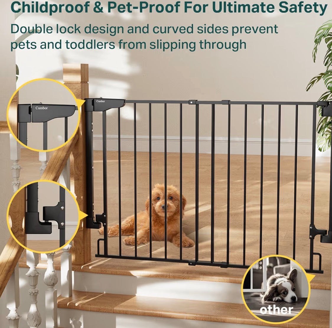 Cumbor 29.2-43" Baby Gate for Stairs