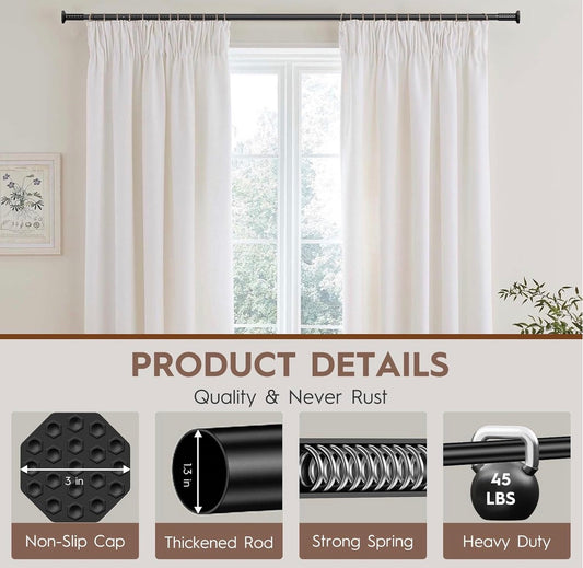 Tension Extra Long  Heavy Duty Curtain Rod