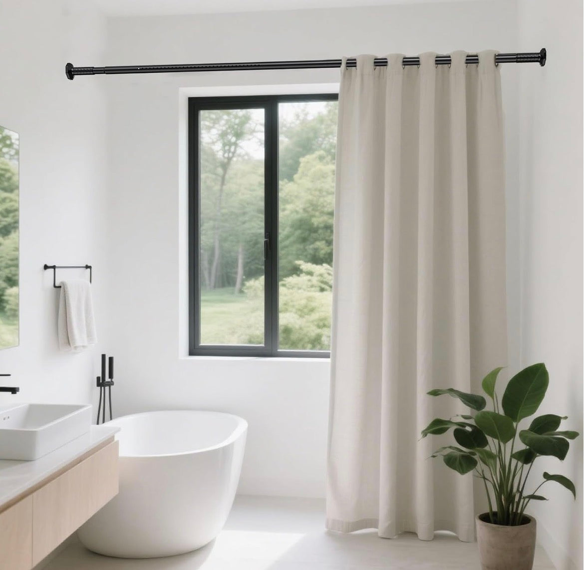 Tension Extra Long  Heavy Duty Curtain Rod