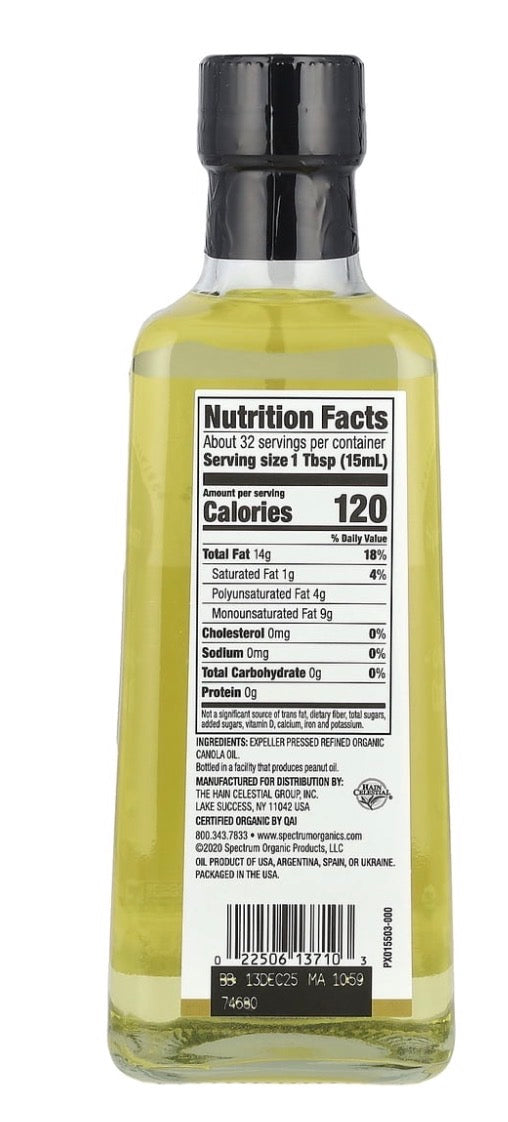 Spectrum Naturals Organic Refined Canola Oil, 16 fl oz