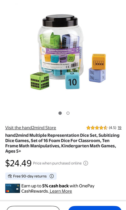 Hand2mind Equivalency Dice