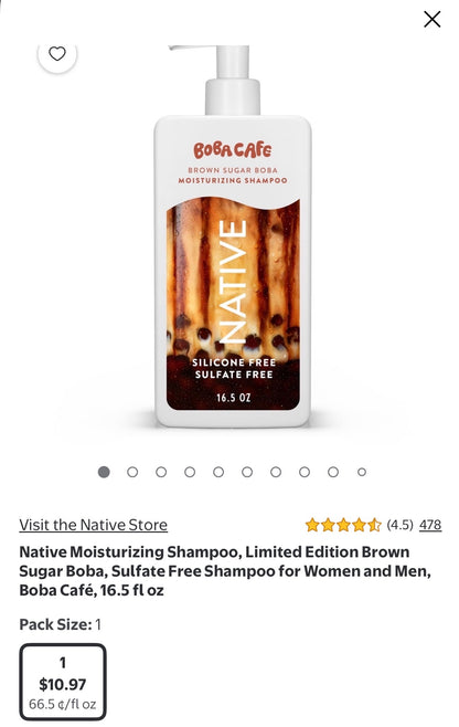 Native Moisturizing Shampoo, or Native Strengthening Conditioner,