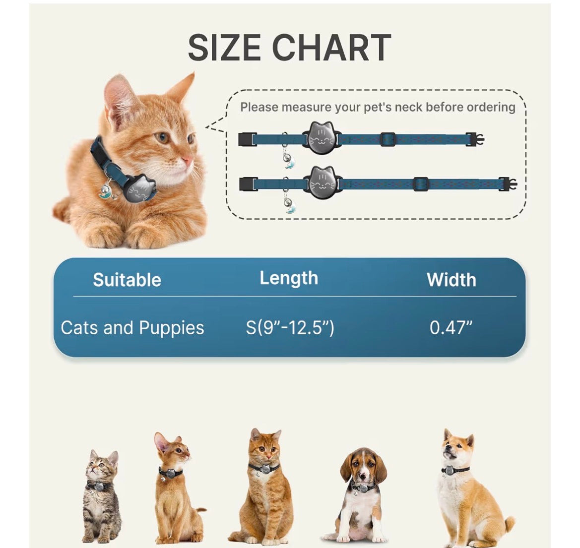 AirTag Cat  Breakaway, Reflective Cat Collar