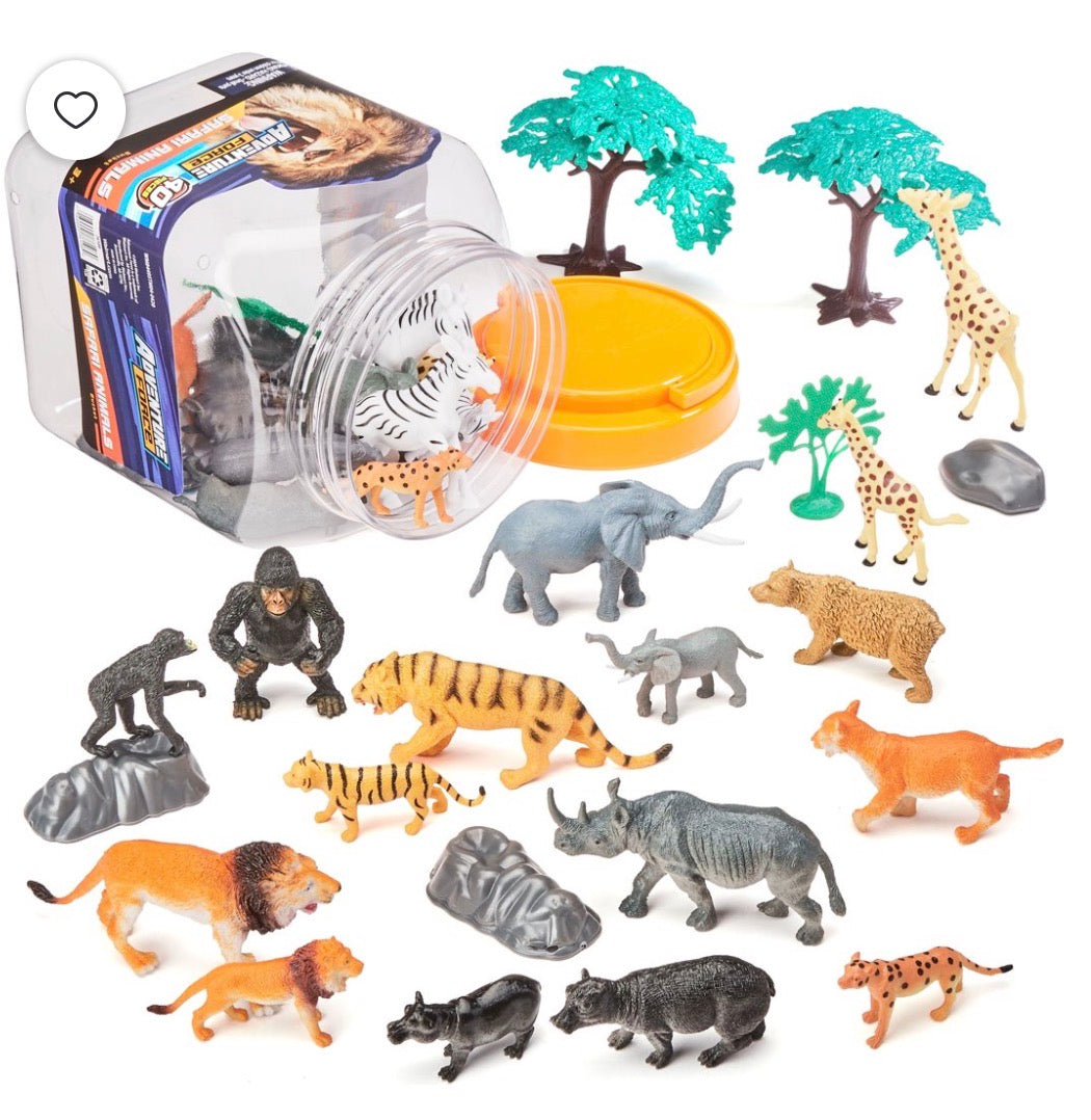 Adventure Force Safari Animals Bucket, 40 Pieces