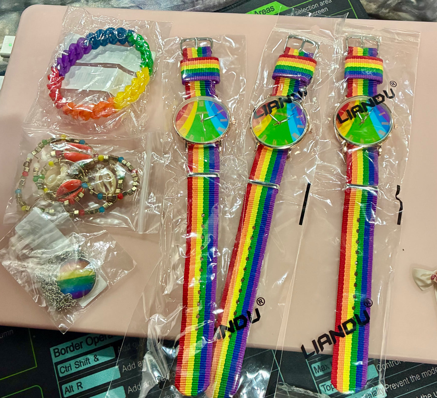 Rainbow watch @ Jewelry set