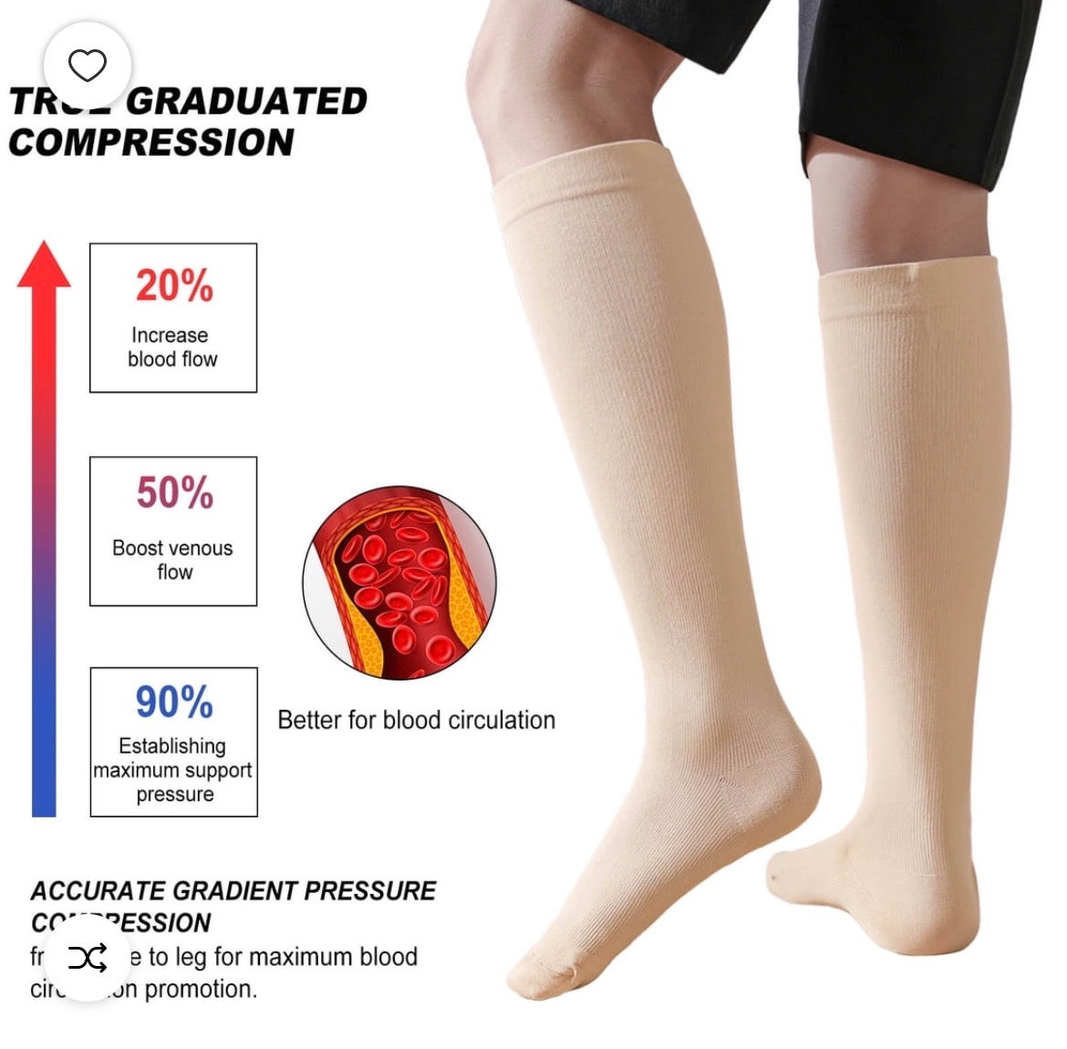 Compression Socks for Women and Men, SZ XL