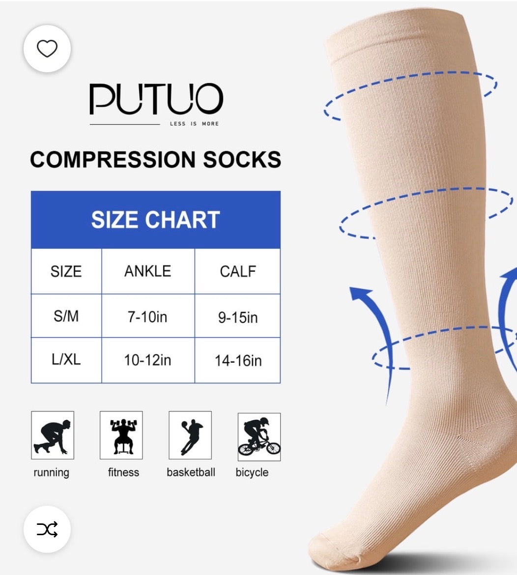 Compression Socks for Women and Men, SZ XL