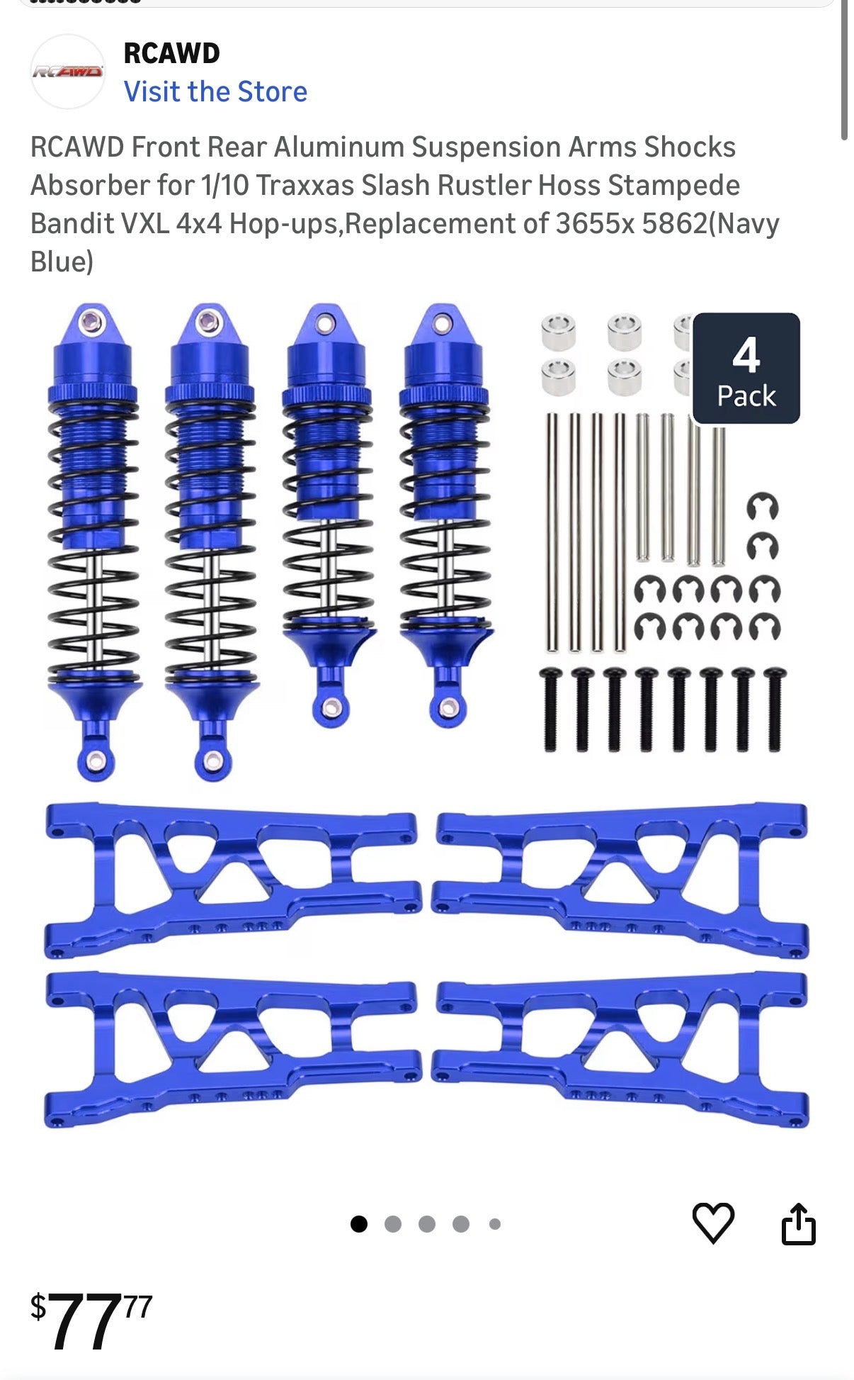RCAWD Shocks/Suspension Arms