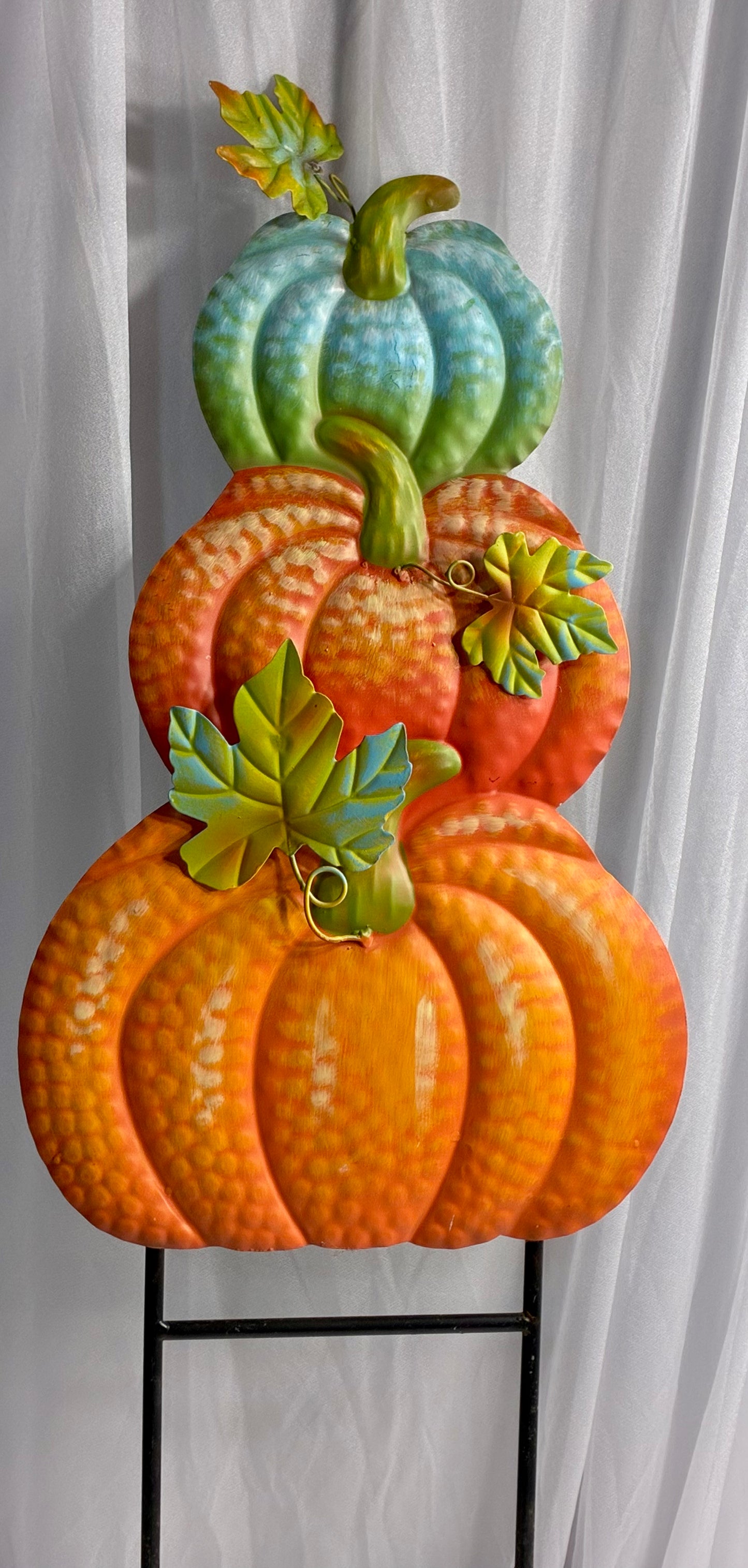 Metal Pumpkin Yard Stake